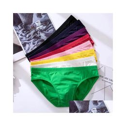 Underpants 5Pcs Mens Underwear Male Solid Briefs For Brief Cotton Adt Panties Bikini Pant Y Slip Hombre 1805 230420 Drop Delivery Dhdke