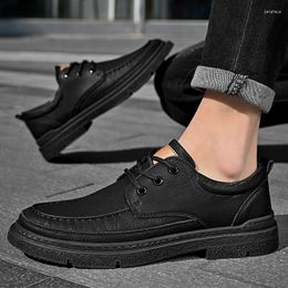 Casual Shoes Men Fashion Sneakers Lace Up Leather Outdoor Walking Shoe Men's Tooling Male Flat Oxfords Flats