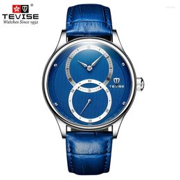 Wristwatches 2024 High-End Luxury Men's Watch Fashionable Leather Design Double Circle Business Sports Waterproof