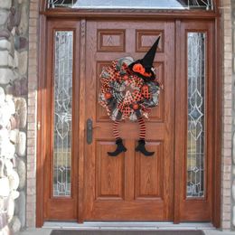Decorative Flowers Room Halloween Decor Witch Hats Garland Spooky Hat Leg Door Hanging Wreath Durable Decoration For Festive Party