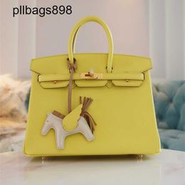 Designer Handmade 7a Handbag Bikns Genuine Leather yellow uncle wax thread sewing original factory ep9P23