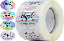 500pcs Rainbow Holo Thank You Stickers 4 Designs Holographic For Supporting My Small Business Gift Labels Wrap273S273W8564914