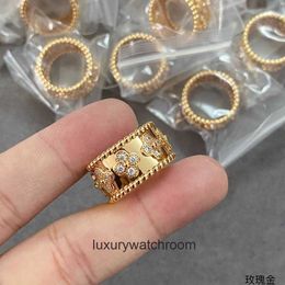 High End Jewellery rings for vancleff womens Thick Plating Kaleidoscope Ring Wide Polished Perfect Quality Details in Place Original 1:1 With Real Logo