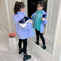 Jackets Children Jacket 2024 Autumn Fashion Girls Clothing Outdoor Windproof Coat Winter Thicken Plush Clothes Windbreaker Outerwear