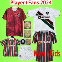 Kids kit 2024 2025 Fluminense Soccer Jerseys Fans Player version MARCELO ANDRE LELE J.ARIAS G.CANO KENO D.COSTA MARQUINHOS GANSO 24 25 Football Shirt home away uniform