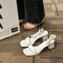 Dress Shoes Cross-tied Vintage Elegant Roman Sandals Women Pure Colour Causal Sweet Ankle Strap Female Korean Fashion 2024