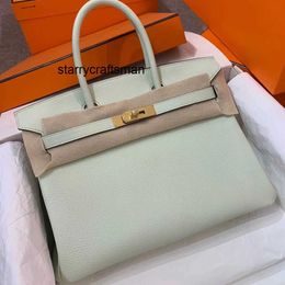 Women Luxury Handbag L handmade leather bag Togo leather 25/30/35 green buckle