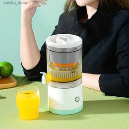 Juicers Kleine tragbare elektrische Saftstrahlstahlblattschale Orange Zitronensuicer Automatischer Juicer Mini Squeezing Mixer Y240418