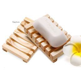 Natural Dishes Bath Soap Holder Bamboo Case Tray Wooden Prevent Mildew Drain Box Bathroom Washroom Tools 0418