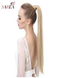 2018 24quot 28quot Wrap Synthetic Ponytail Hair Extension Pony tail Hair Clip Flase Hairpiece Hairing Tail6743379