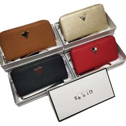 Handbag Designer 50% Off Hot Brand Women's Purse Gus Wallet New Solid Colour Handheld Bag Zero Document Card Medium and Long Box