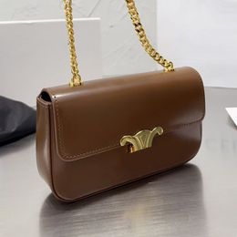 Designer bag Teen Flap classic brown chain Saddle Bag single Shoulder bag Underarm Bag Women's Small Square Bag Tofu Leather Cowhide Crossbody bag Fabric Printed