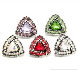 Clasps & Hooks Noosa Snap Jewellery Triangle Rhinestone Buttons Fit Diy 18Mm Button Bracelet Necklace Christmas Gift Drop Delivery Findi Dhfuj