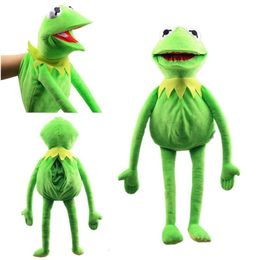 Cartoon Anime Creative Plush Kermit Hand Puppet Green Frog Bag Ventriloquism Stuffed Toy Doll Gift for Kids