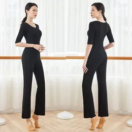 Stage Wear Ballet Practise Clothes Adult Suits Women's Black Slim Body Training Flared Pants Chinese Dance