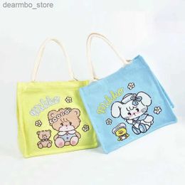 Bento Boxes New Kawaii Cute Mikko Bag Handheld Canvas Bag Bento Bag Student Lunch Box Bag Cartoon Birthday Gifts Toys For Girlfriend Gifts L49