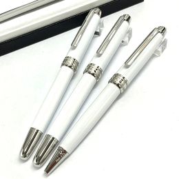 Pens Gift Fountain Pens 163 White Metal MB Ballpoint Rollerball Fountain Pen Office Stationery With Electroplating Carving And Series N