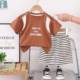 Clothing Sets 2024 Designer Baby Boy Summer Clothes 6 To 9 Months Casual Patchwork Short Sleeve T-shirts And Shorts Boys 2 Piece Outfit Set