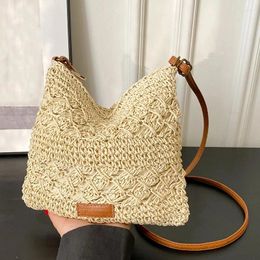 Shoulder Bags Hollow Women Messenger Woven Crossbody Bag For Casual Beach Straw Summer Travel Square