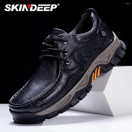 Casual Shoes SKINDEEP Plus Size Men's Oxfords Genuine Leather Dress Boots For Spring Summer Office Business Sapatos Hombre