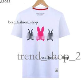 Physcho Bunny Rabbit T Shirt Designer Mens T-shirt Trendy Fashion USA High Street Short Sleeve Tshirts Clothing Streetwear Psychological Bunny Psyco Bunny 308 355