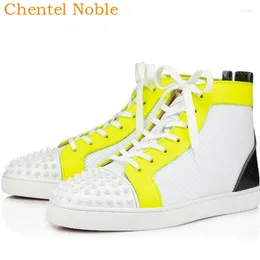 Fitness Shoes Chentel High-Top Casual Party Spikes Men High Quality Flats Bottom Yellow Black Colors Sneakers Outside