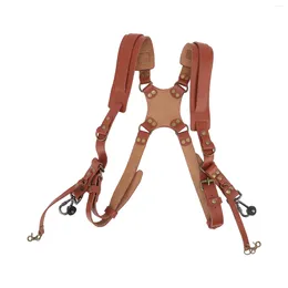 Storage Bags Dual Shoulder Leather Harness Catch Great Moments Brown Camera Strap For Shooting