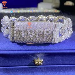 Pass the Diamond Test Fashion Jewellery Bracelets Diamond Cuban Link Chain Moissanite Bracelet for Men and Women