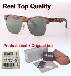 Whole Top Quality sunglasses men women brand designer half plank frame glass lens gafas de sol oculos sun glasses with Retai6072829