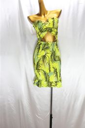 Casual Dresses Feicheng Women's Clothing Fashion Elegant Slim Fit Sexy Fahn Wrapped Chest Sanya Seaside Dress 135