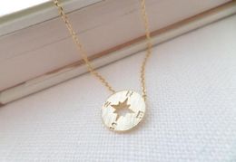 small compass pendant chain triangle disc nautical sailor necklace fashion women039s beautiful direction geometric round Lucky 7571499