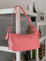 Evening Bags JIAERDI Pink Y2k Shoulder Bag Female Summer Girls Nylon Solid Handbag Ladies Harajuku Casual Underarm For Women