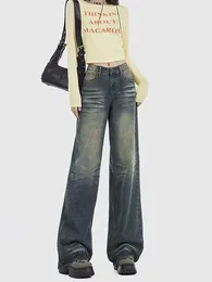 Women's Jeans 90s American Retro For Women Spring And Autumn Girl Old Loose Slim Straight Leg Pants