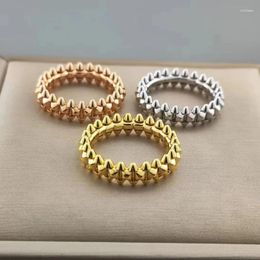 Cluster Rings 925 Silver Gilded European And American Narrow Rivet Ring Light Luxury Fashion Brand Jewellery Gift For Men Women