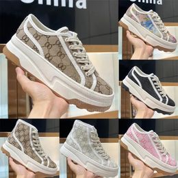 G Designer Women Casual G Shoes Italy Low-Cut 1977 High Top Letter High-Quality Sneaker Beige Ebony Canvas Tennis Cucci Shoe Luxury Fabric Trims Shoes 681