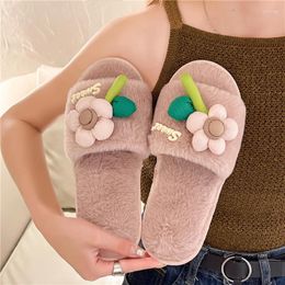 Slippers Internet Celebrity Autumn And Winter Outerwear Cute Fashionable Plush 2024 Women's Home Cotton