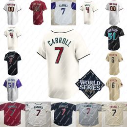 Corbin Carroll Baseball Jersey Lourdes Gurriel Jr Zac Gallen Eugenio Suarez Ketel Marte Jake McCarthy Alek Thomas Gabriel Moreno Joc Pederson 53 Walker Montgomery