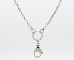 Sell Stainless Steel Floating Charm Locket Chains with Connector Silver Rolo Chain for Glass Memory Lockes5927850