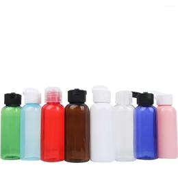 Storage Bottles FreeShip 50 2PCS 50ml PET Flip Top Cap Plastic Bottle For Cosmetic Empty Perfume Spray MR-S-07-1 (7 Color)