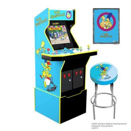 Relive the Classic Fun with Arcade1Up The Simpsons Arcade Machine - 4 Foot 4 Player Arcade Game for Home, Live WiFi Enabled with Custom Arcade Game Riser