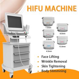 Portable Slim Equipment High Intensity Focused Ultrasound Hifu Face Lift Wrinkle Removal Body Slimming Machines With 3 Or 5 Heads