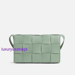 Womens Designer Cassette Cross-body Bag BotegaVeneta Luxury Small/Classic Intreccio Leather Cross Body Bag Single Interior Zip Pocket Magnetic Closure HDXN