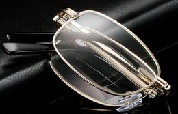 Metal Frame Folding Bifocal Reading Glasses Portable Reading Eyewear Multifunction Eye glasses 1040 7687478