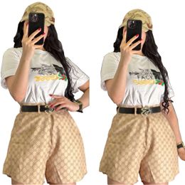 Two Piece Pants Tracksuits Women Casual Short Sleeve T-shirt and Cargo Shorts Set Free Ship