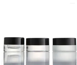 Storage Bottles 500pcs Clear/Frosted Glass Jars Bottle 3g 5g 7g Cosmetic Jar With Inner PP Liner For Hand Face Cream Lip Lotion SN319