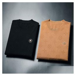 Mens Sweaters Luxury Womens Designer Sweater Gradient Jacquard Letters Fashion Paris T Street Long Sleeve M-Xxxl V15 Drop Delivery App Dhsqf