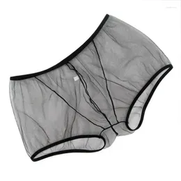 Underpants Sexy Mens Trunks C-thru Mesh Tulle Boxer G4229