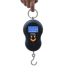 50Kg 10g Hanging Scale Digital Scale BackLight Electronic Fishing Weights Pocket Scale Luggage Scales Black
