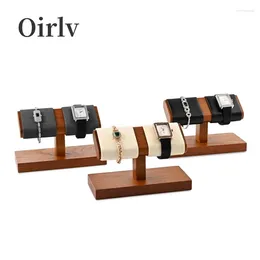 Jewellery Pouches Oirlv Wooden Watch Stand Holder Solid Wood Tbar Bracelet Display Organiser