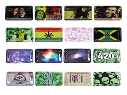 Multi patterns Metal Rolling Tray small Size 18cm x125cm smoking accessories Herb Roll Trays fast delivery6543647